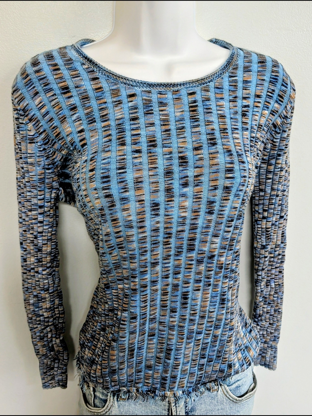 Vintage JH Collectibles Ribbed Long Sleeve Womens Top